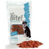 Brit pochoutka Care Let's Bite puppy rings 80g